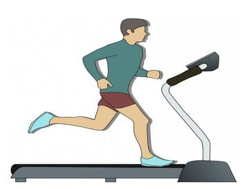 Correct form while running on the treadmill.